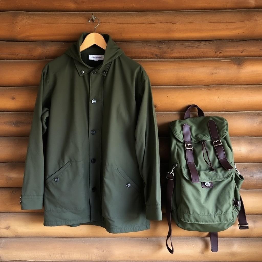 Outdoor anorak layered for cold camp and trail weather