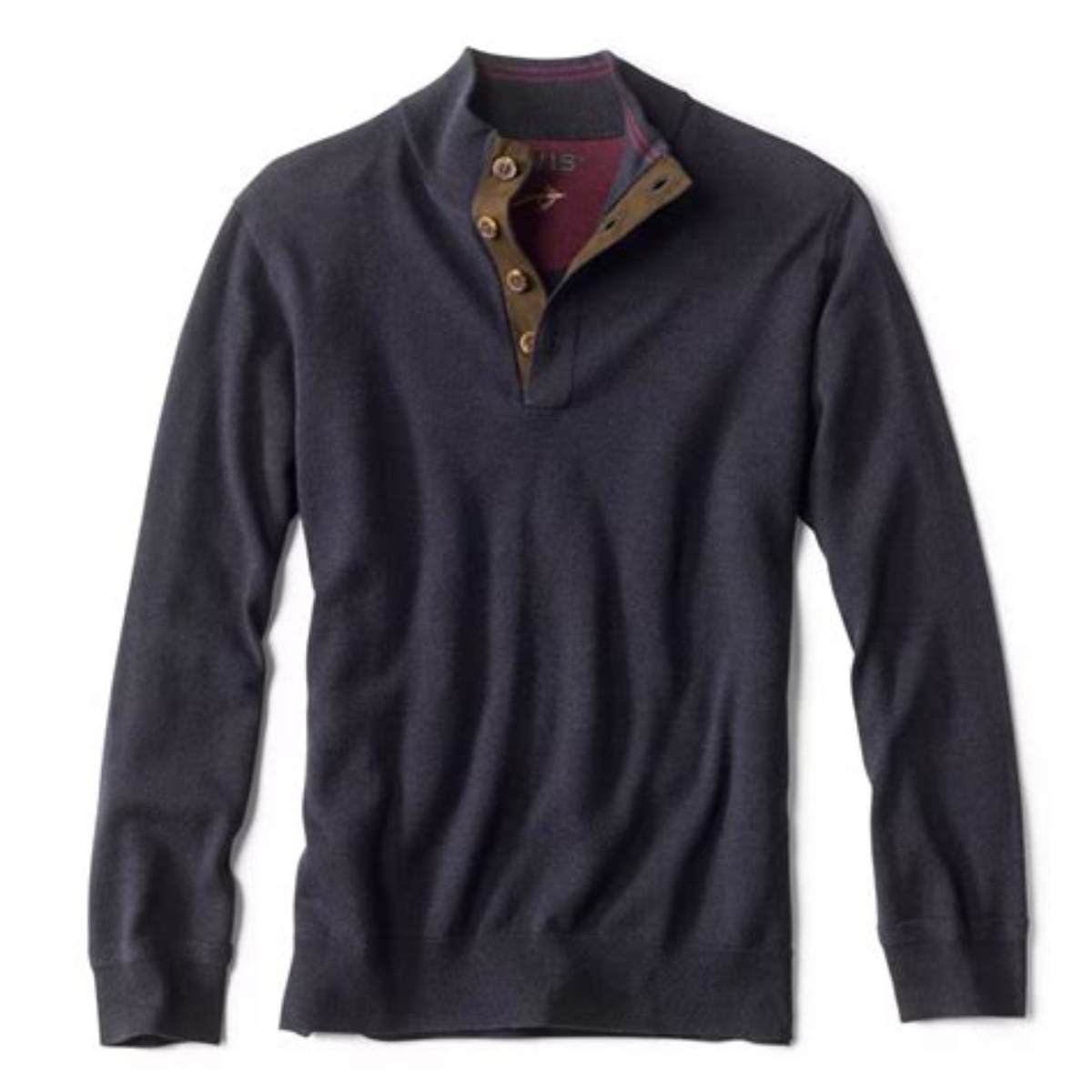 Merino Button Mockneck Sweater