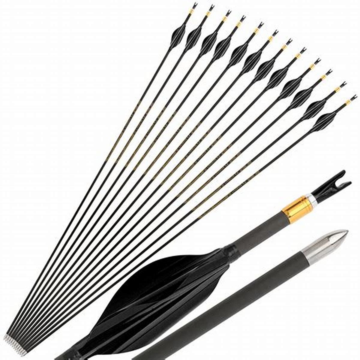 Traditional Only Barebow Carbon Signature Arrows by 3Rivers Archery