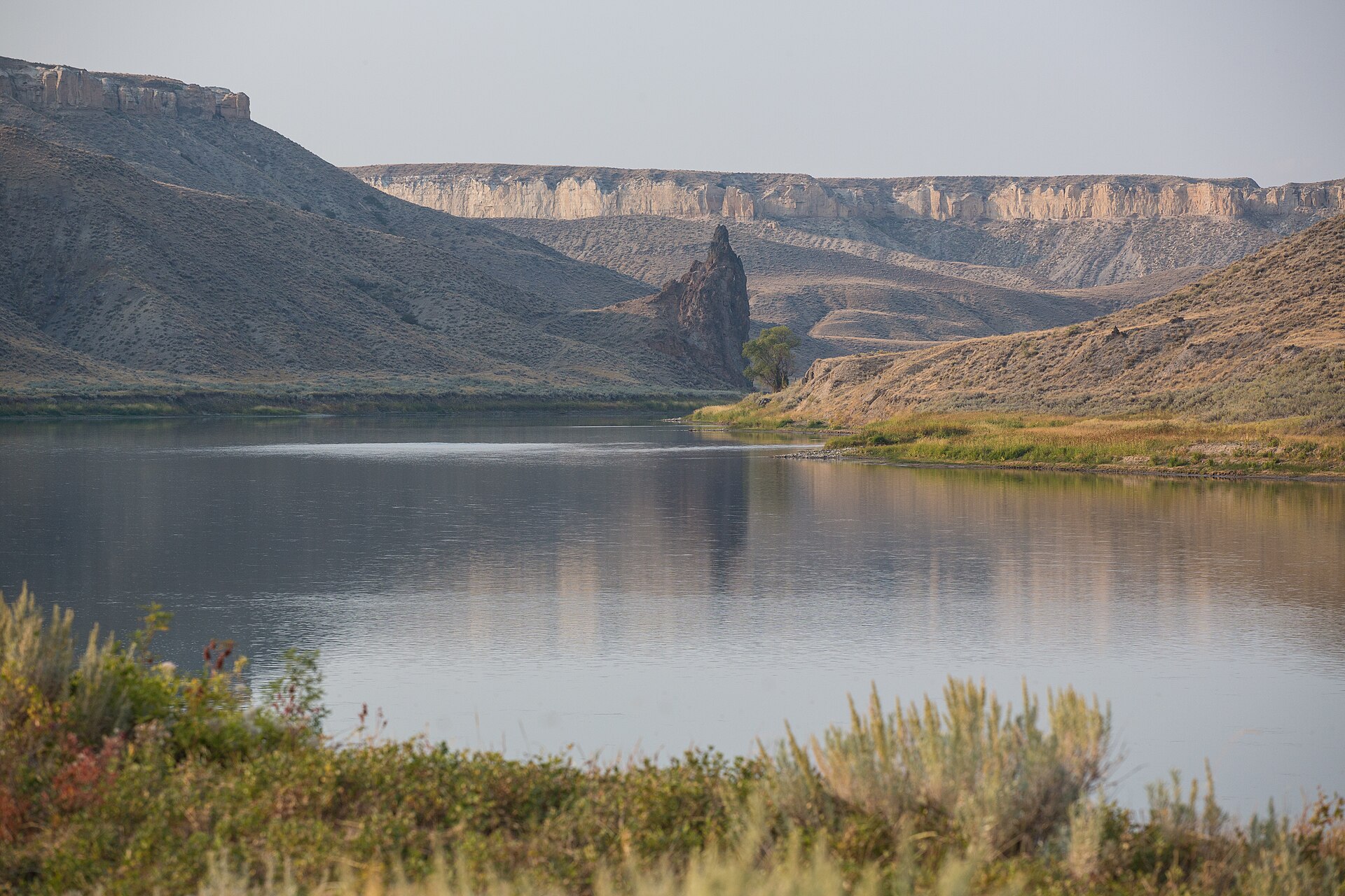 Cliffs and open plains along the Missouri River in the Upper Missouri River Breaks National Monument, Montana