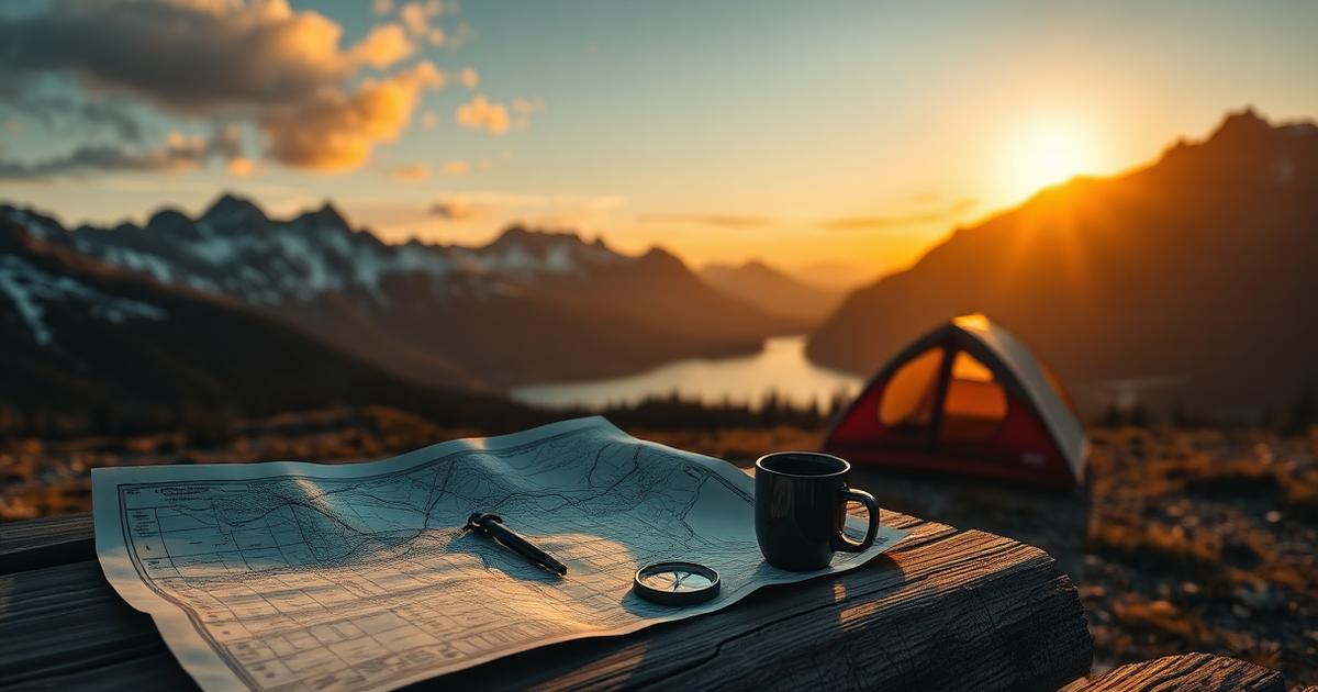 Trip planning map and outdoor itinerary preview
