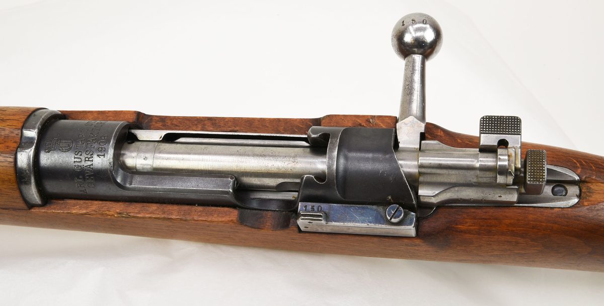 Bolt-action hunting rifle action detail