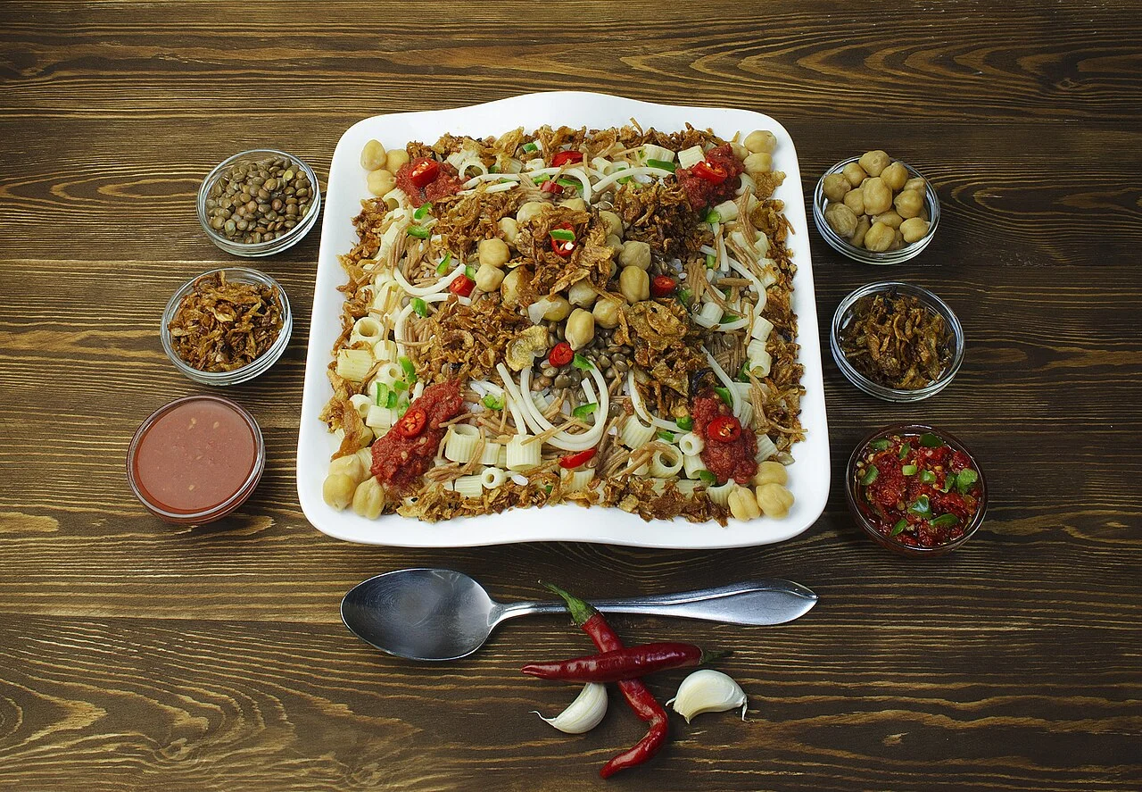 Koshari (Egyptian Rice with Pasta and Lentils)