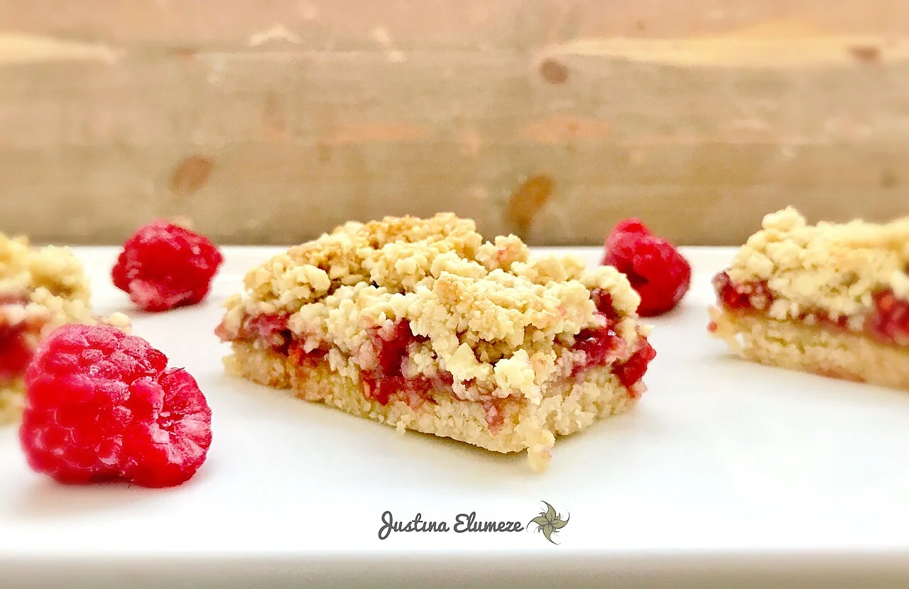 Raspberry Almond Shortbread Bars