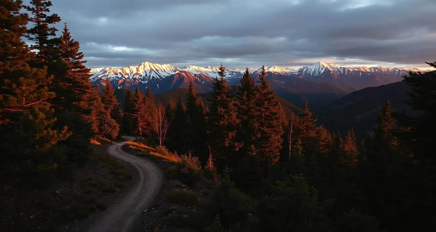 Backcountry adventurers on a remote ridge trail