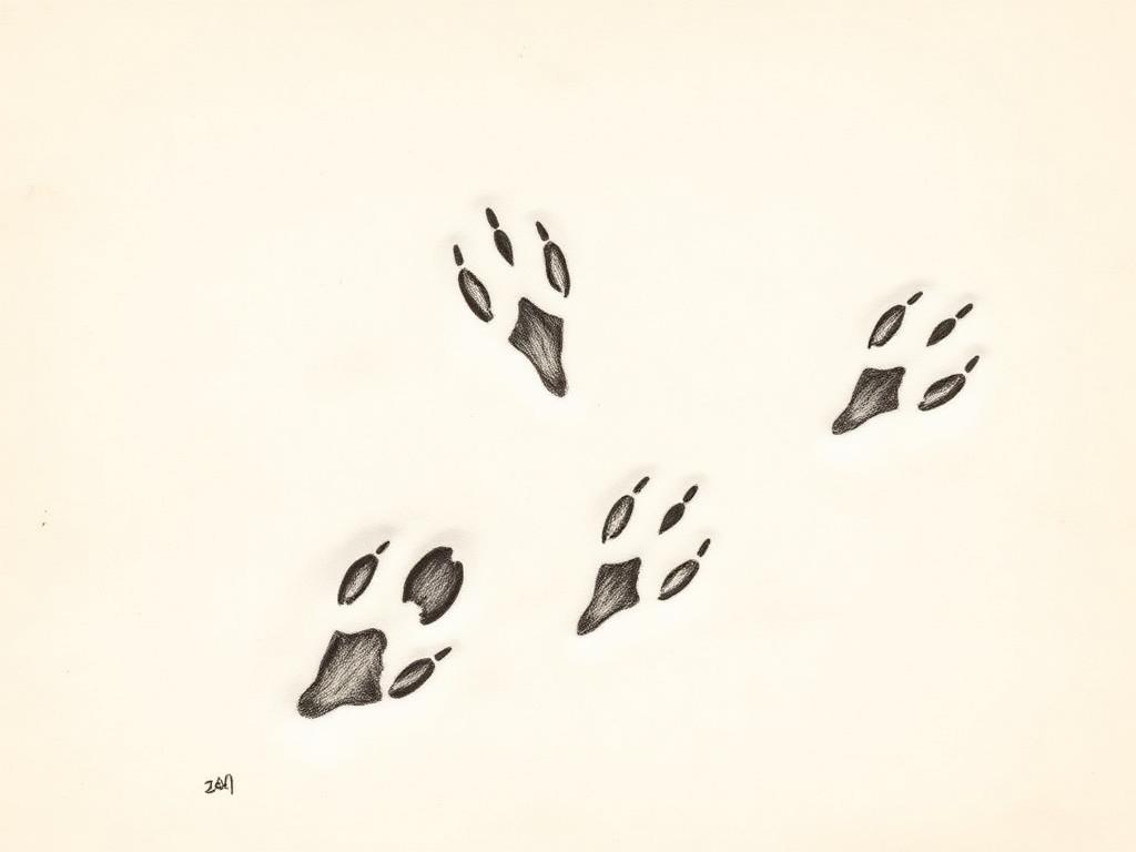 Spruce grouse three-toed bird tracks in fresh snow